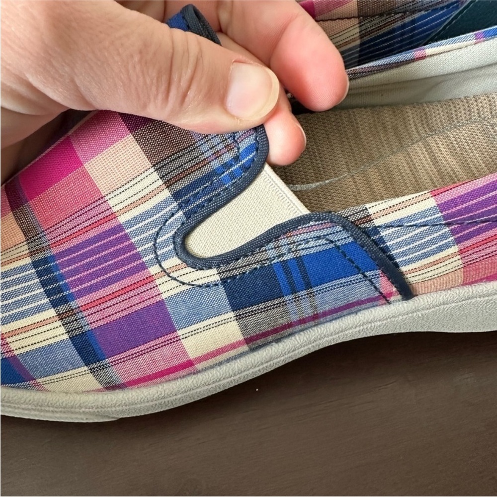 Dansko Women’s Belle Madras Plaid Canvas Slip On Comfort Sneakers Shoes Size 9.5 - Picture 6 of 11